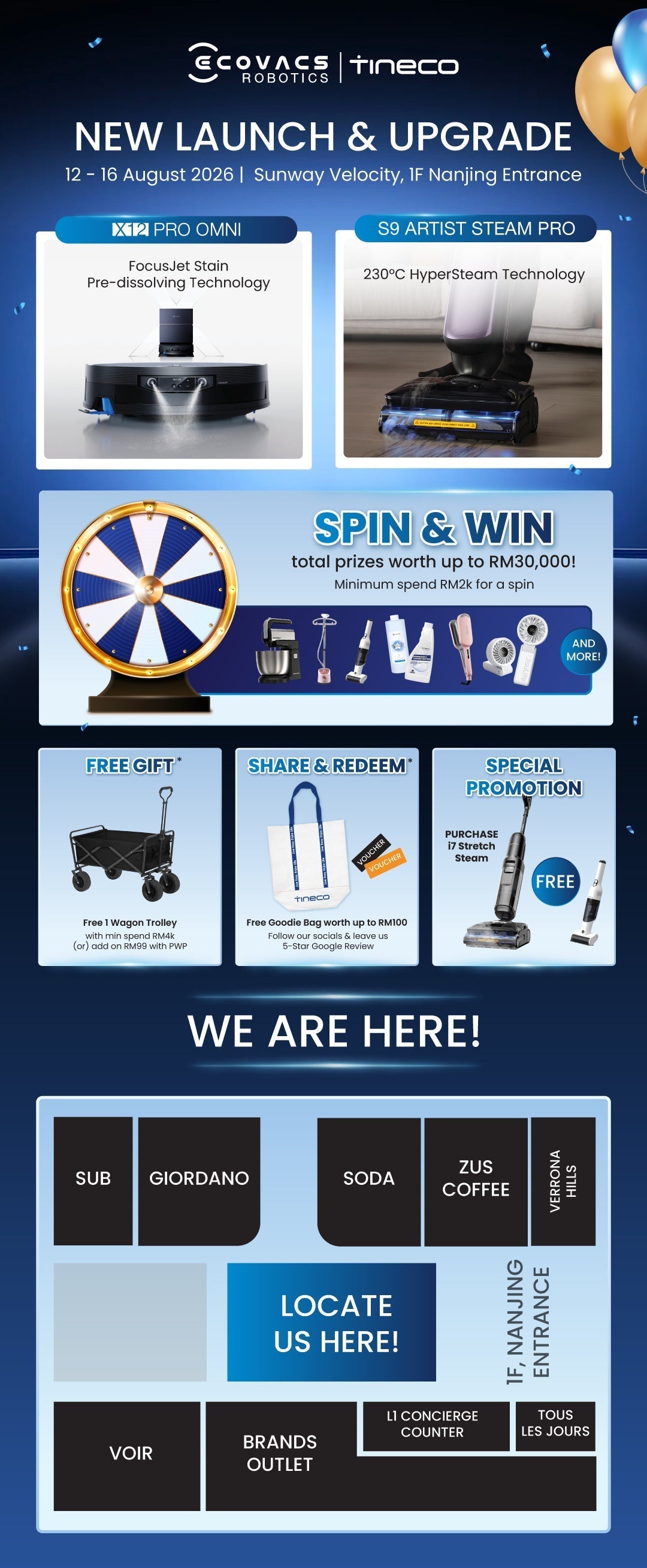 Join Our Roadshow | Sunway Velocity, 1F Nanjing Entrance , 12th - 16th August 2026
