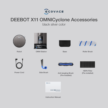 ECOVACS DEEBOT X11 OmniCyclone Floor Washing Robot Vacuum