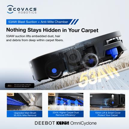 ECOVACS Deebot X12S OmniCyclone Robot Vacuum Cleaner