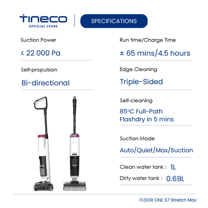 【PRE-ORDER】Tineco Floor One S7 Stretch Max Smart Wet & Dry Vacuum Cleaner