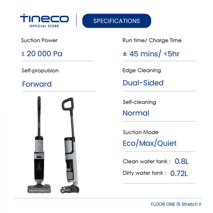 Tineco Floor One i5 Stretch II Cordless Wet Dry Vacuum Cleaner