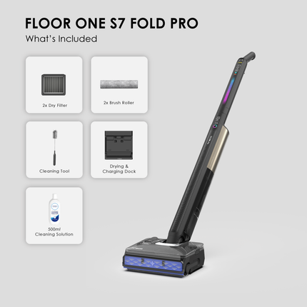 Tineco Floor One S7 Fold Pro Wet Dry Vacuum Cleaner | 22kPa Suction | 3.9kg Lightweight