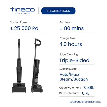 Tineco Floor One S7 Stretch Steam Smart Wet Dry Vacuum Cleaner