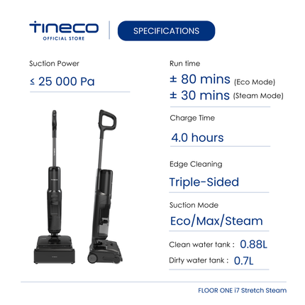 Tineco Floor One i7 Stretch Steam Smart Wet Dry Vacuum Cleaner