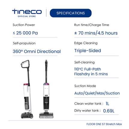 Tineco Floor One S7 Stretch Max Smart Wet & Dry Vacuum Cleaner