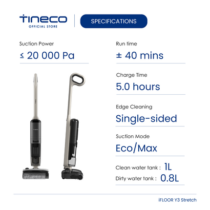 Tineco iFloor Y3 Stretch Cordless Wet Dry Vacuum Cleaner