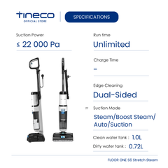 Tineco Floor One S6 Stretch Steam Smart Wet & Dry Vacuum Cleaner