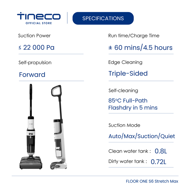 Tineco Floor One S6 Stretch Max Smart Wet & Dry Vacuum Cleaner