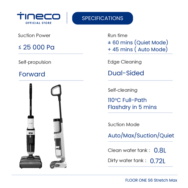 Tineco Floor One S6 Stretch Max Smart Wet & Dry Vacuum Cleaner