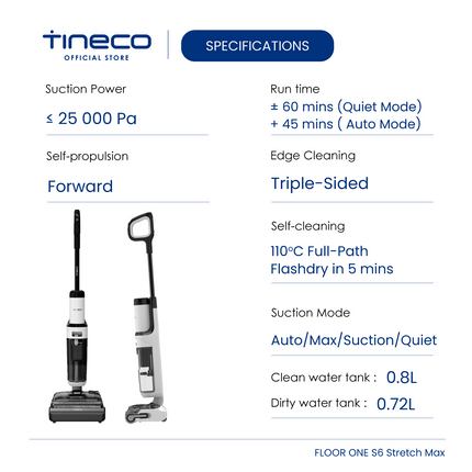 Tineco Floor One S6 Stretch Max Smart Wet & Dry Vacuum Cleaner