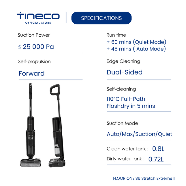 Tineco Floor One S6 Stretch Extreme II Smart Wet & Dry Vacuum Cleaner