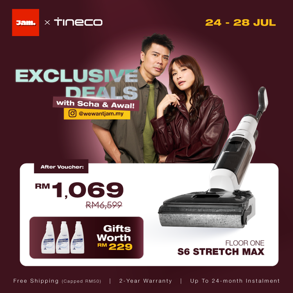 【Scha & Awal Exclusive 24 - 28 Jul】Tineco Floor One S6 Stretch Max Smart Wet & Dry Vacuum Cleaner