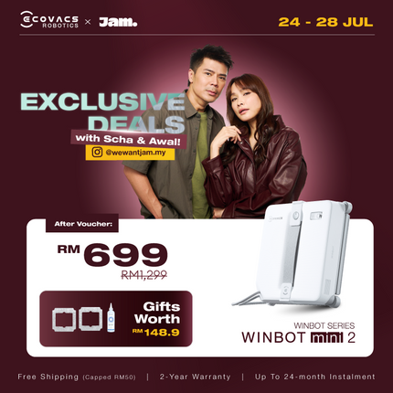 [Scha & Awal Exclusive 24 - 28 Jul] ECOVACS Winbot Mini 2 Window Robot Vacuum