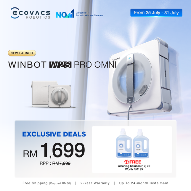 ECOVACS WINBOT W2S Pro OMNI Window Robot Vacuum