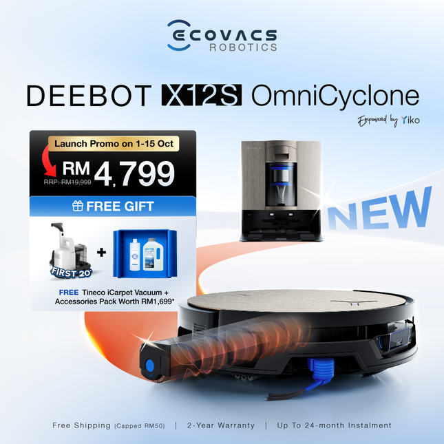 ECOVACS Deebot X12S OmniCyclone Robot Vacuum Cleaner
