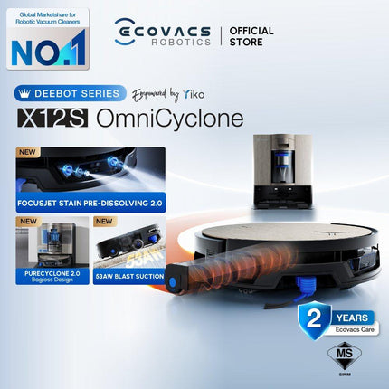 ECOVACS Deebot X12S OmniCyclone Robot Vacuum Cleaner