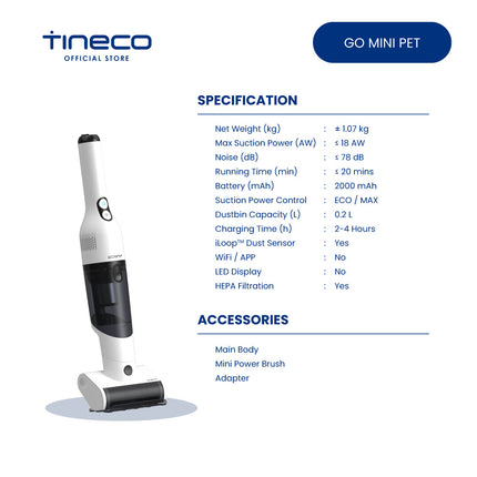 Tineco Go Mini Pet Cordless Handheld Vacuum