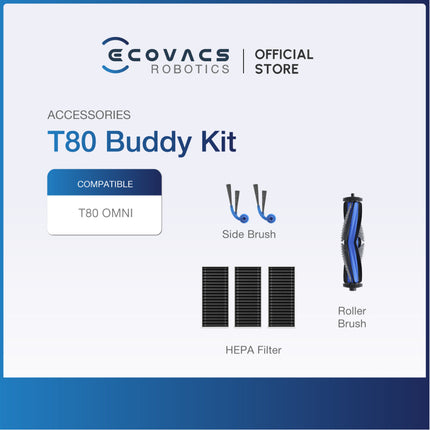 ECOVACS Deebot T80 Omni Accessories Listing - Accs Kit, Dustbag, Roller Mop